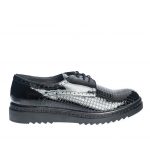 Pantofi dama din piele naturala - Negru Lac Solzi - G10 NLS