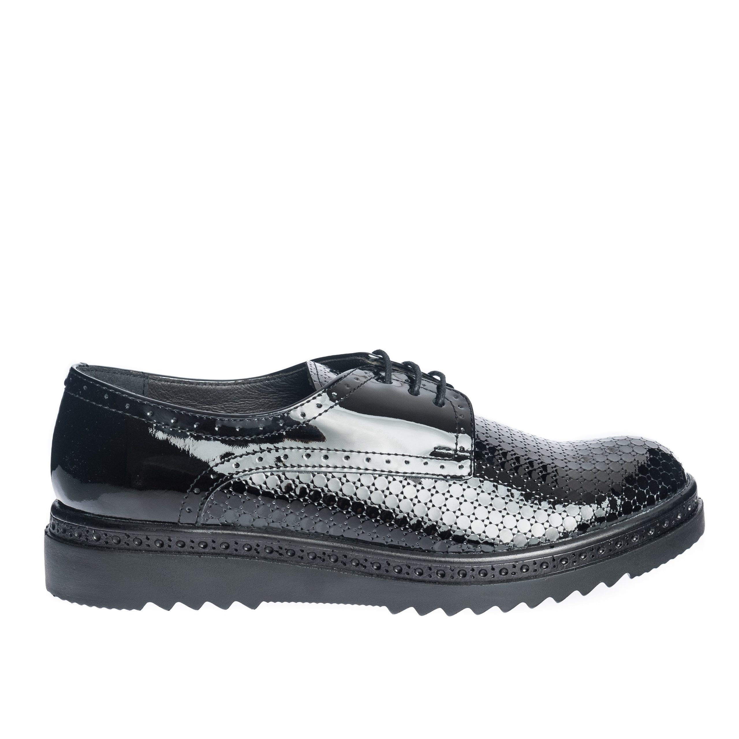 Pantofi dama din piele naturala - Negru Lac Solzi - G10 NLS Pantofi dama din piele naturala - Negru Lac Solzi - G10 NLS