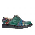 Pantofi dama din piele naturala - Verde Mozaic - G26 VM