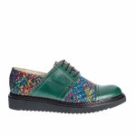 Pantofi dama din piele naturala - Verde Mozaic - G26 VM