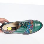 Pantofi dama din piele naturala - Verde Mozaic - G26 VM