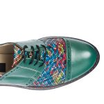 Pantofi dama din piele naturala - Verde Mozaic - G26 VM