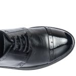 Pantofi dama din piele naturala - Negru Box + Lac - G26 NBL