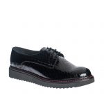 Pantofi dama din piele naturala - Negru Croco - G33 NC