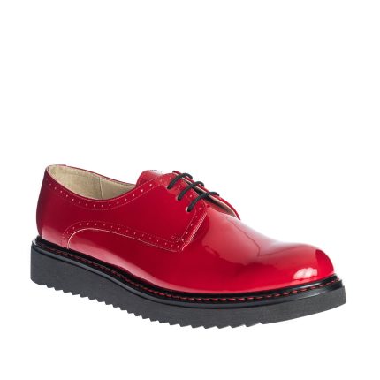 Pantofi dama din piele naturala - Rosu Lac - G33 RL