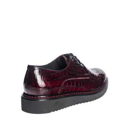 Pantofi dama din piele naturala - Bordo Croco - G33 BC