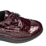 Pantofi dama din piele naturala - Bordo Croco - G33 BC