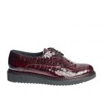 Pantofi dama din piele naturala - Bordo Croco - G33 BC