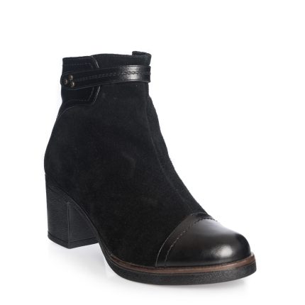 Ghete dama din piele naturala - Negru Antilopa + Box - 80 NAB