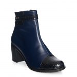 Ghete dama din piele naturala - Blu Box + Negru Croco - 80 BBNC