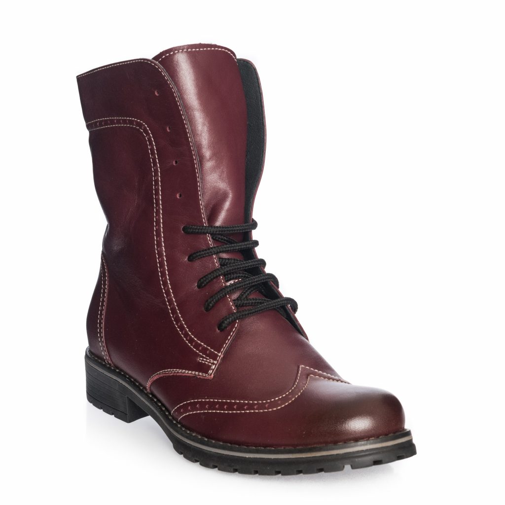 Ghete dama din piele naturala - Bordo - BC4 BO