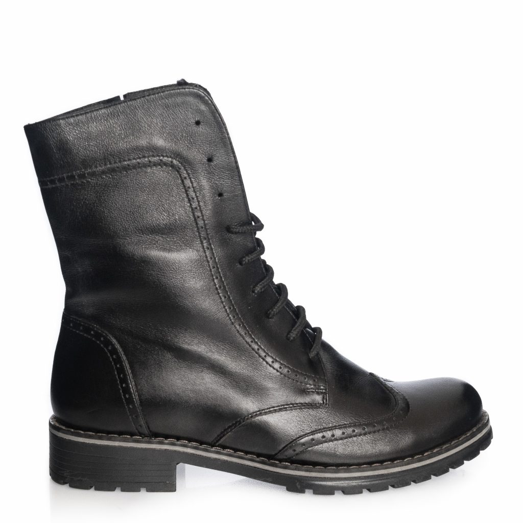Ghete dama din piele naturala - Negru - BC4 N