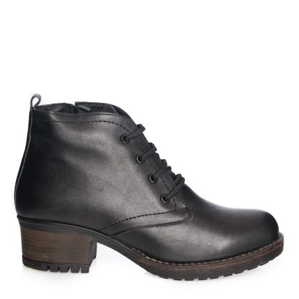 Ghete dama din piele naturala - Negru Box - BC16 NB