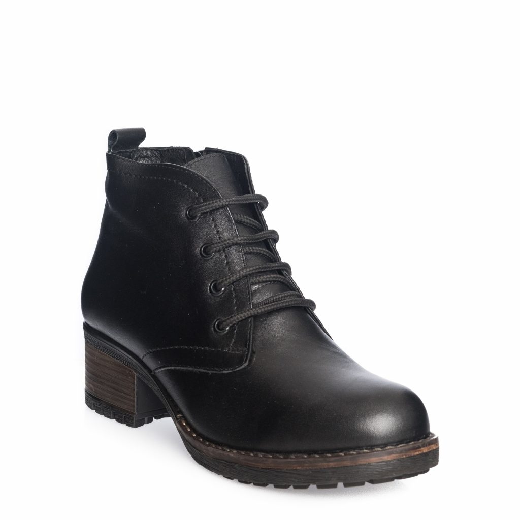 Ghete dama din piele naturala - Negru Box - BC16 NB