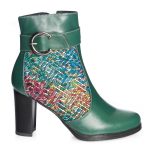 Ghete dama din piele naturala - Verde Box + Mozaic - GX25 VBM