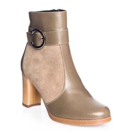 Ghete dama din piele naturala - Kaki Box + Antilopa - GX25 KBA