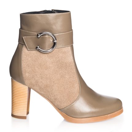 Ghete dama din piele naturala - Kaki Box + Antilopa - GX25 KBA