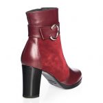 Ghete dama din piele naturala - Bordo Box + Antilopa - GX25 BBA