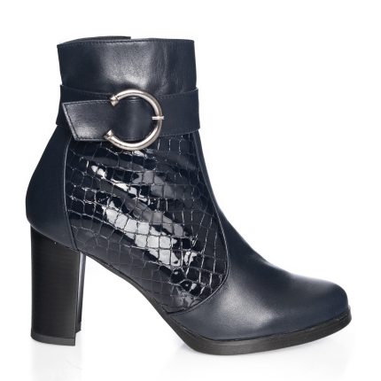 Ghete dama din piele naturala - Blu Box + Croco - GX25 BBC