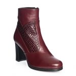 Ghete dama din piele naturala - Bordo Box + Croco - GX26 BBC