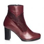 Ghete dama din piele naturala - Bordo Box + Croco - GX26 BBC