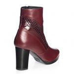 Ghete dama din piele naturala - Bordo Box + Croco - GX26 BBC