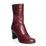 Ghete dama din piele naturala - Bordo Box + Antilopa - GX28 BBA