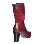 Ghete dama din piele naturala - Bordo Box + Antilopa - GX28 BBA
