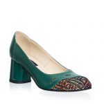Pantofi dama din piele naturala - Verde Varf Mozaic - 03 VVM