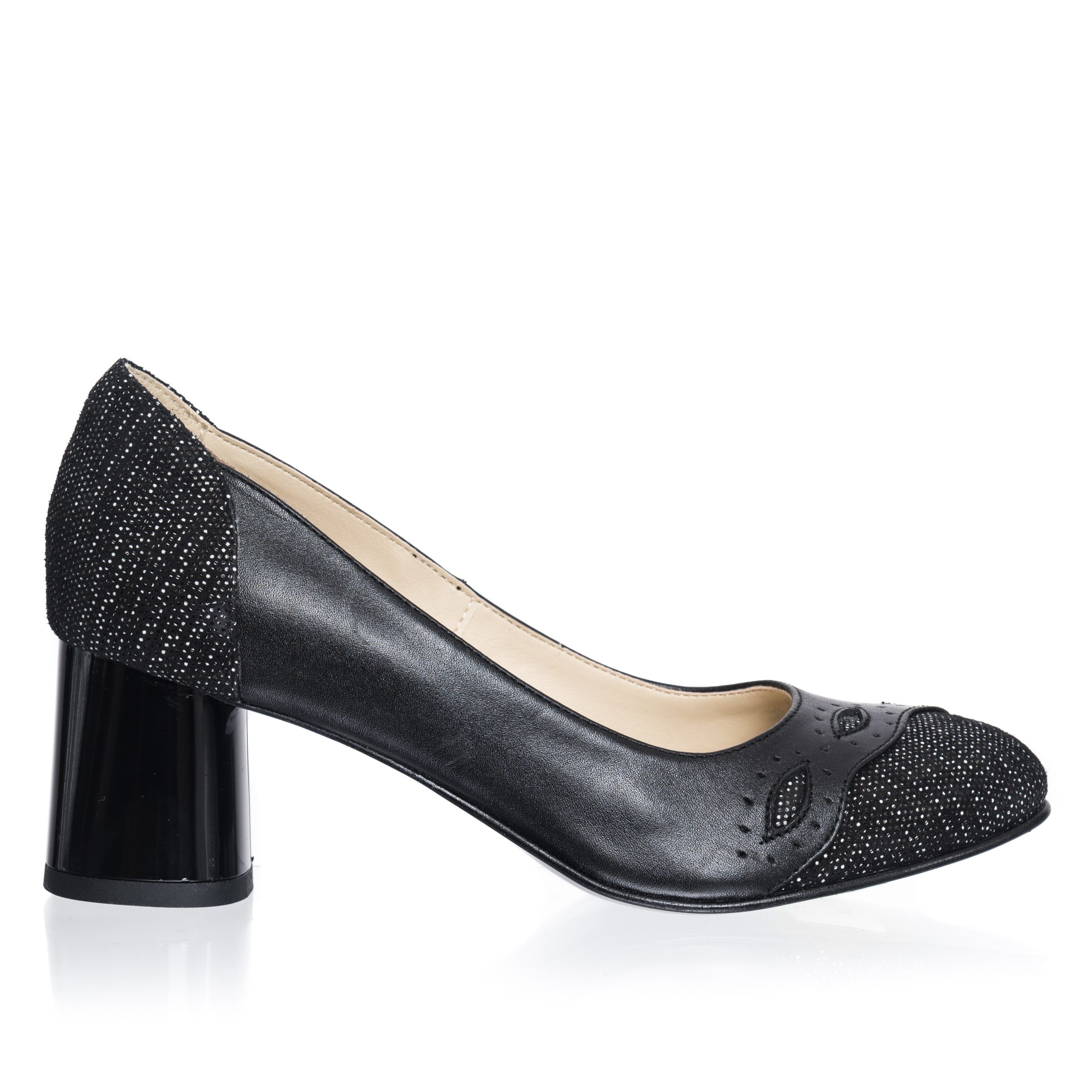 Pantofi dama din piele naturala - Negru Box + Picatele - 03 NBP Pantofi dama din piele naturala - Negru Box + Picatele - 03 NBP