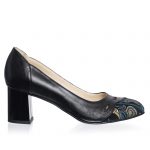 Pantofi dama din piele naturala - Negru Varf Sal - 03 NVS