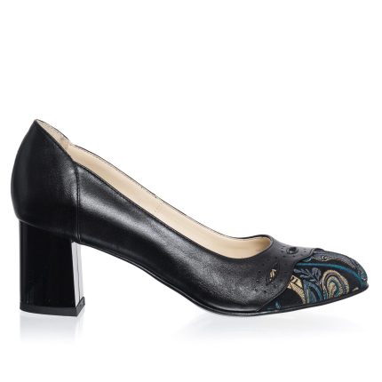 Pantofi dama din piele naturala - Negru Varf Sal - 03 NVS