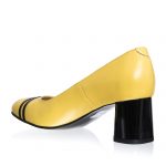 Pantofi dama din piele naturala - Galben cu Negru - 55 GN