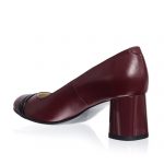Pantofi dama din piele naturala - Bordo cu Negru - 55 BON