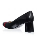 Pantofi dama din piele naturala - Negru cu Rosu - 55 NR