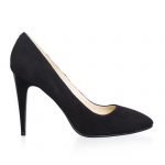 Pantofi dama stileto din piele naturala - Negru Antilopa - 2691 NA