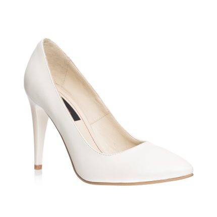 Pantofi dama stileto din piele naturala - Alb - 2691 A