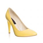 Pantofi dama din piele naturala - Galben Box - 2691 GB
