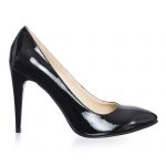 Pantofi dama stileto din piele naturala - Negru Lac - 2691 NL