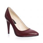 Pantofi dama din piele naturala - Bordo Box - 2691 BOB