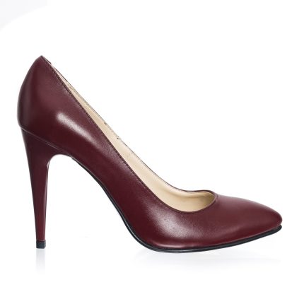 Pantofi dama din piele naturala - Bordo Box - 2691 BOB