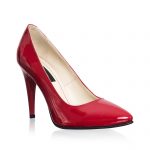 Pantofi dama stileto din piele naturala - Rosu Lac - 2691 RL