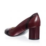 Pantofi dama din piele naturala - Bordo cu Croco + Antilopa - C33 BCA