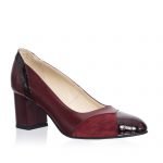 Pantofi dama din piele naturala - Bordo cu Croco + Antilopa - C33 BCA
