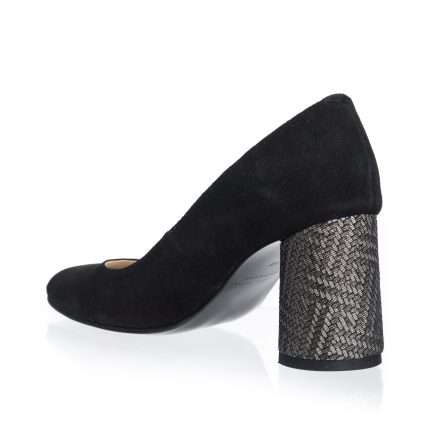 Pantofi dama din piele naturala - Negru Antilopa - R11 NA