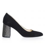 Pantofi dama din piele naturala - Negru Antilopa - R11 NA