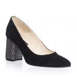 Pantofi dama din piele naturala - Negru Antilopa - R11 NA