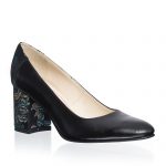 Pantofi dama din piele naturala - Negru cu Sal Negru - R12 NSN