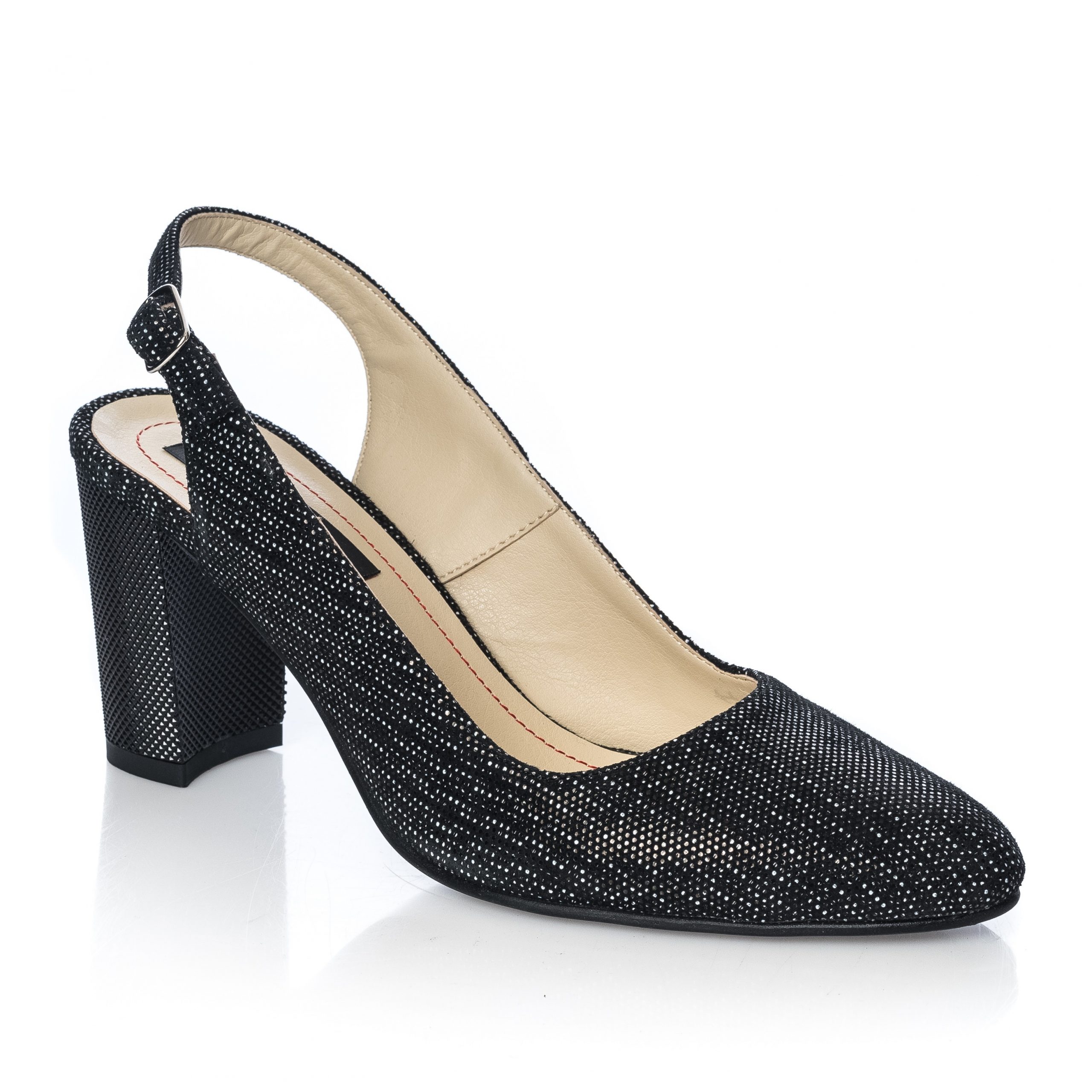 Sandale dama din piele naturala - Negru Picatele - V7 NP Sandale dama din piele naturala - Negru Picatele - V7 NP