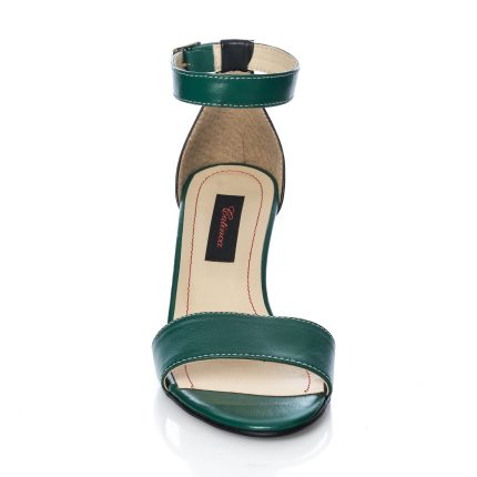 Sandale dama din piele naturala - Verde cu Negru - S10 VN